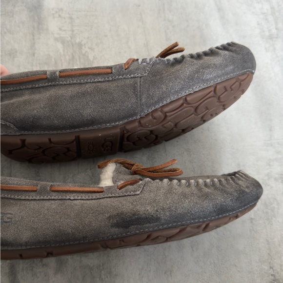 UGG Dakota Shearling Wool Moccasin Slippers Cozy Gray Size 8 - Picture 6 of 11